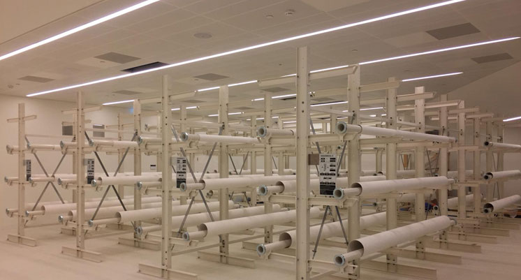 Cantilever Shelving for Rolled Textiles